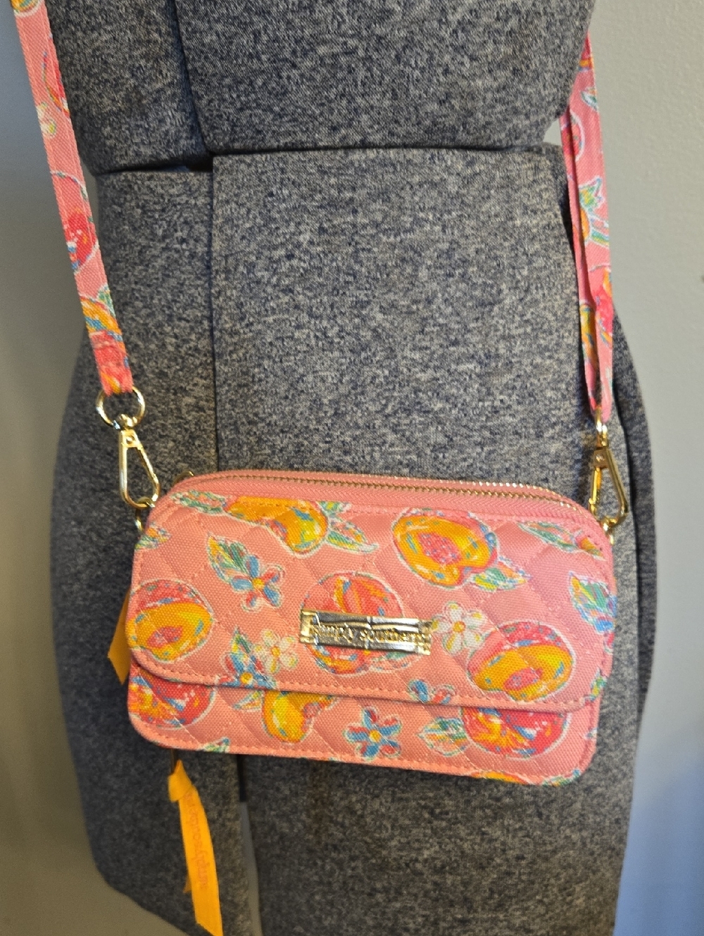 Simply Southern Peach Print Pink Summer Floral Crossbody Bag